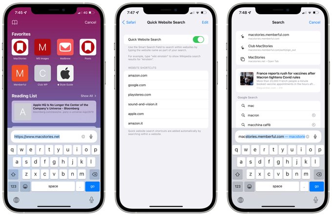 Адресная строка в iOS15