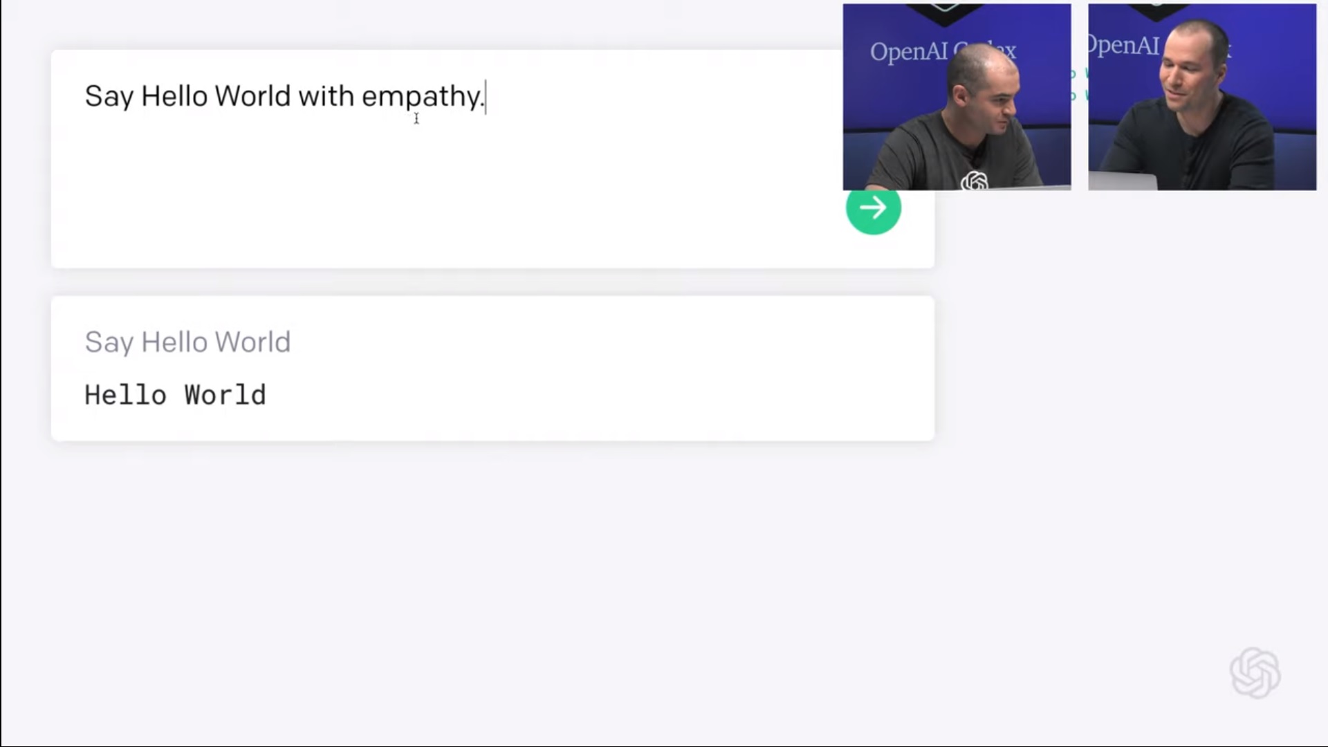Интерфейс OpenAI Codex