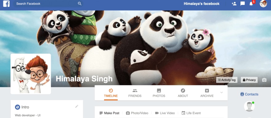 Страница пользователя Facebook
