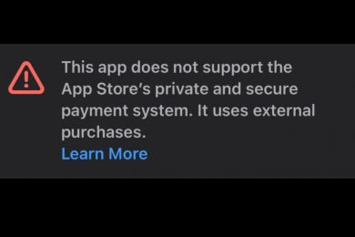Apple залякує користувачів App Store «ризиком» програм, якщо в них підтримуються альтернативні платежі