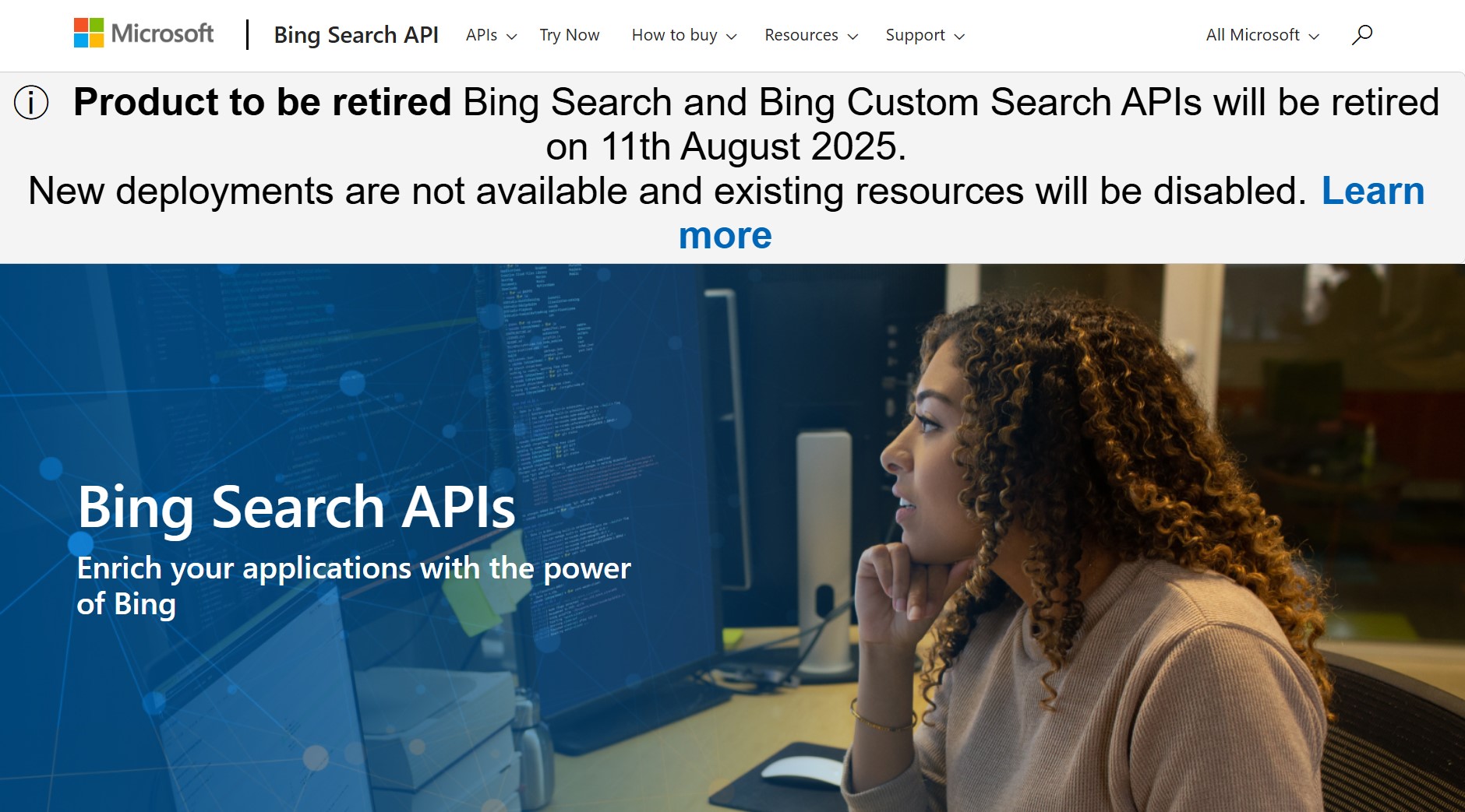 Microsoft відключить сторонніх розробників від доступу до Bing API