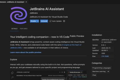 JetBrains AI Assistant став доступним у Visual Studio Code
