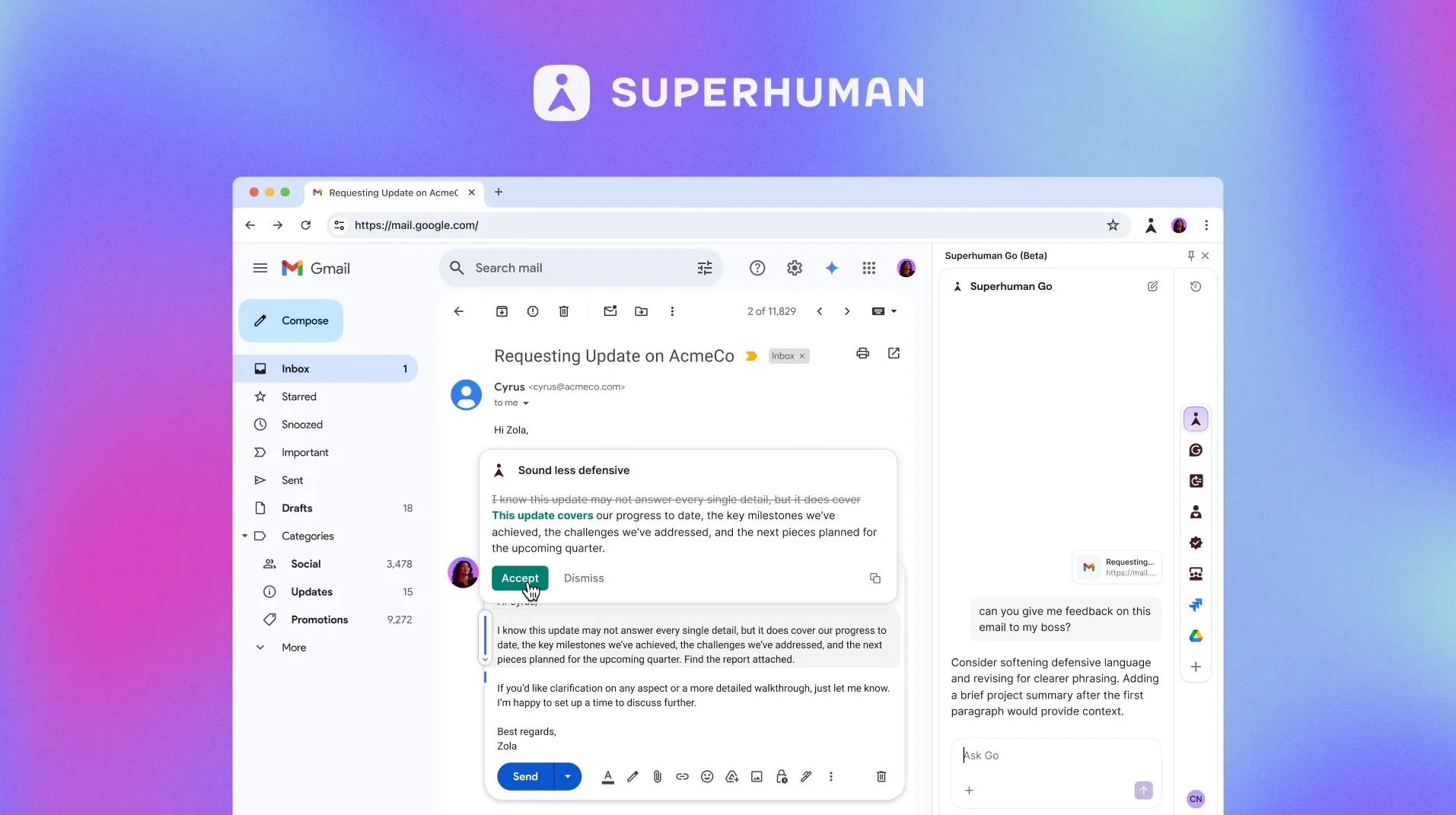 Єдиноріг з українським корінням Grammarly отримав нову назву Superhuman і запустив ШІ-помічника