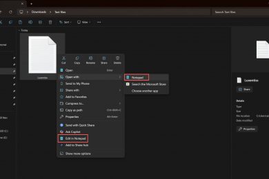 Windows 11 отримала опцію «Редагувати в Блокноті» для всіх типів файлів, включно з .exe