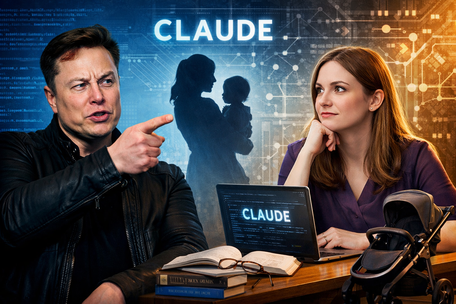 Ілон Маск звинуватив філософа, який навчає LLM Claude, у відсутності дітей 