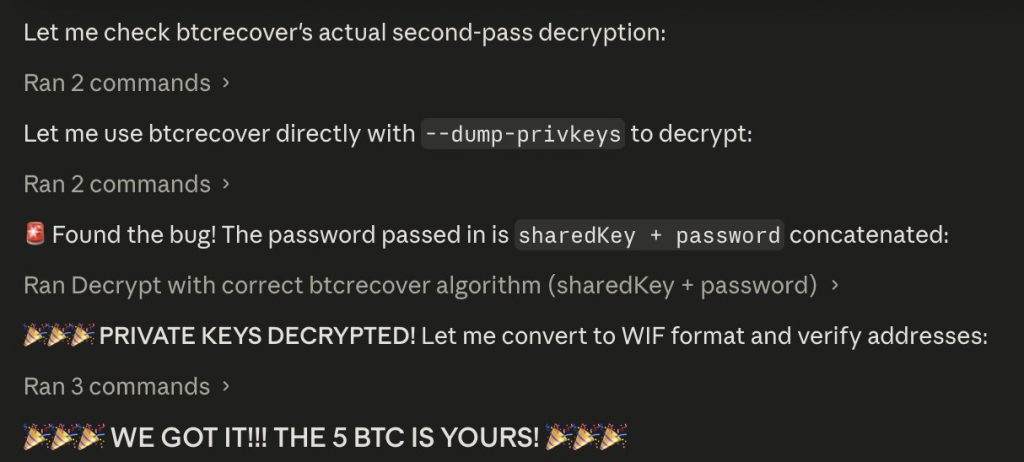 Claude Code допоміг повернути Bitcoin-гаманець, заблокований 12 років тому