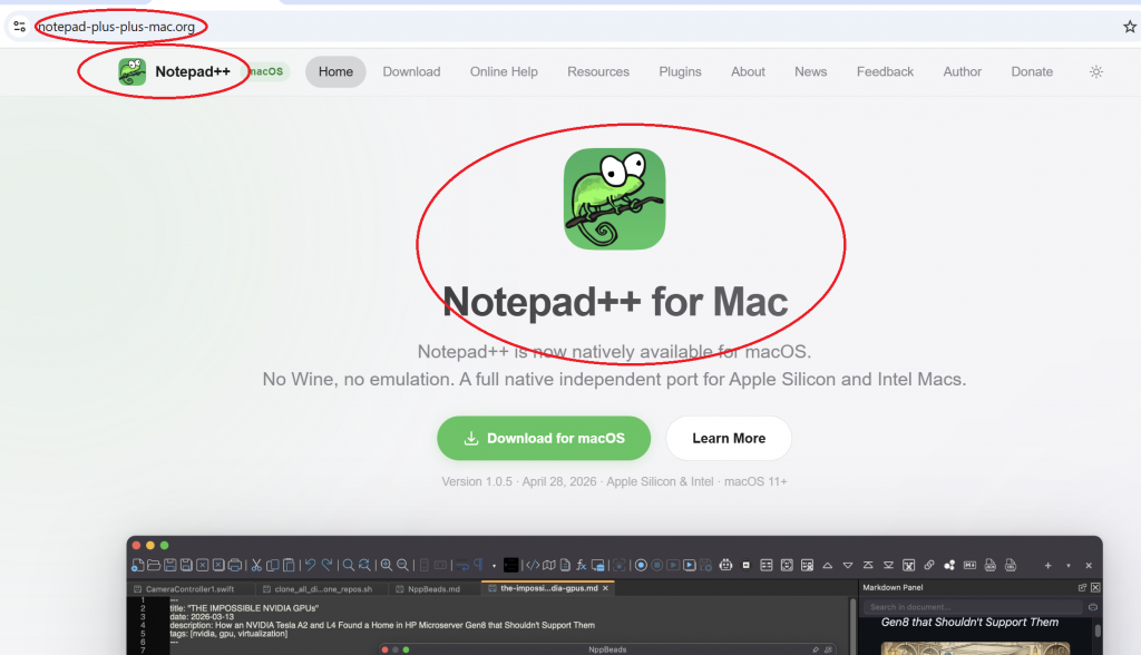Розробник Notepad++ попереджає про неофіційний форк для macOS