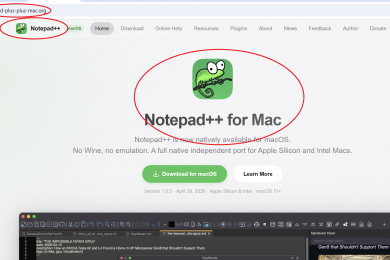 Розробник Notepad++ попереджає про неофіційний форк для macOS